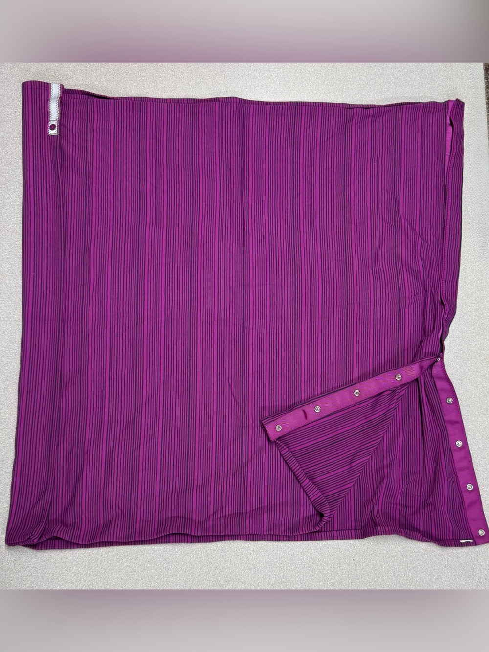 Lululemon Vinyasa Scarf Wrap Purple and Navy Stripe with Snap Closure